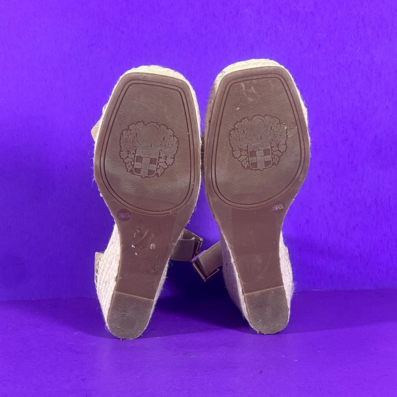 Vince Camuto‎ Womens 11 Beige Suede Meddrina Ankle Strap Espadrille Wedge Sandal - Picture 8 of 10